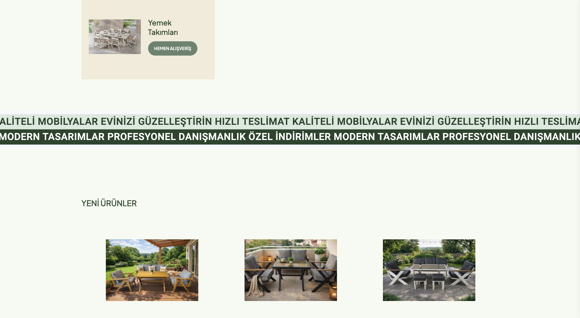 Verdeno Garden — Yeni Ürünler product range with promotional marquee strip